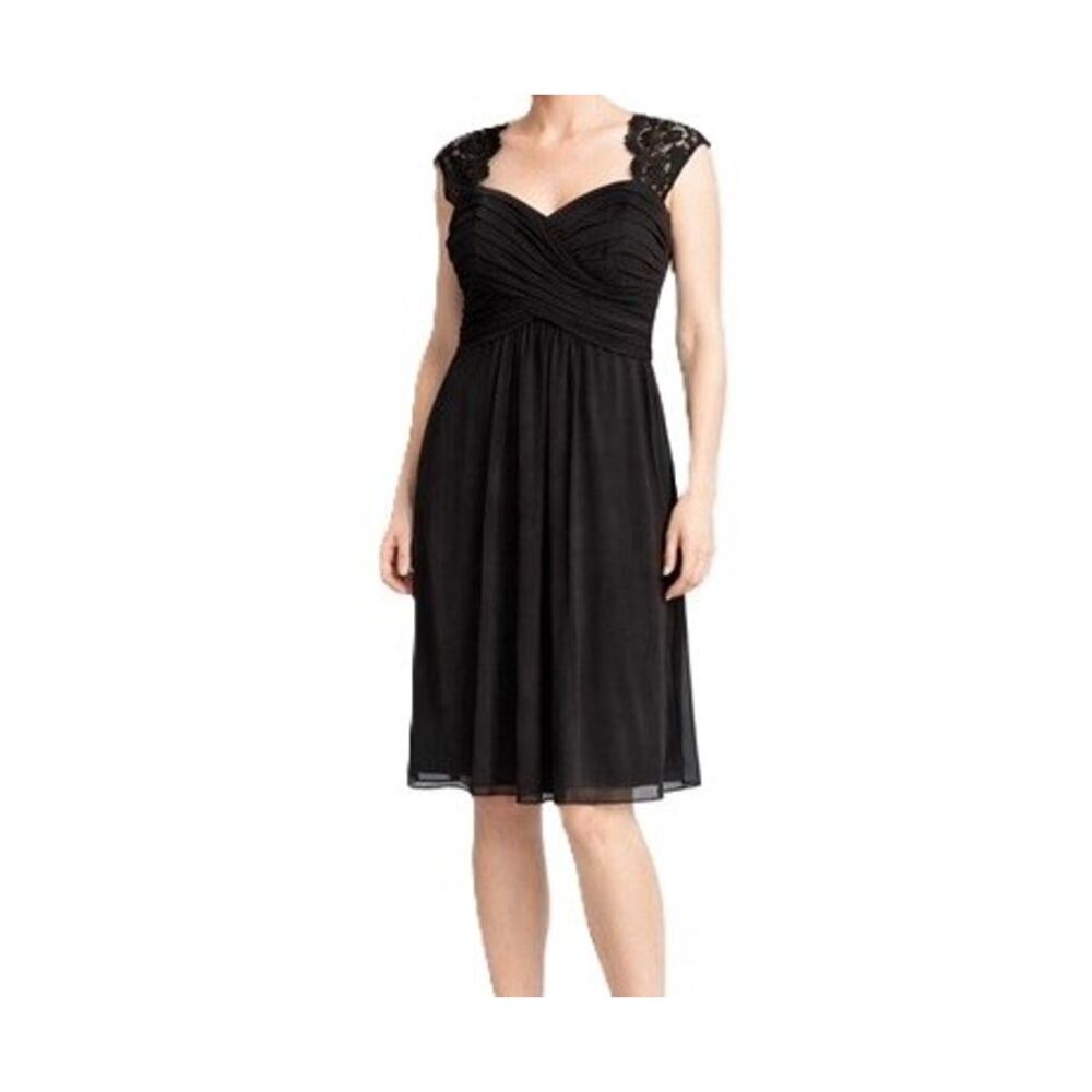 Scarlett Nite Dress Womens Size 8 Black Halter Neck Lace Chiffon Cocktail Formal